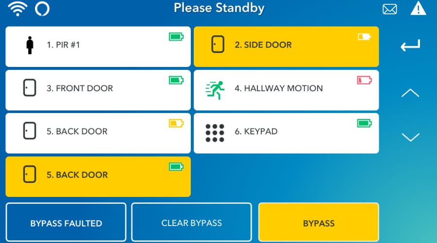 Charleston security system command screen.